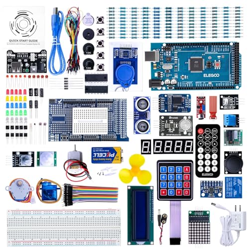 ELEGOO MEGA-R3 Starter Kit für Arduino Projekt Ultimate Starter Kit mit Deutschem Tutorial, MEGA-R3 Mikrocontroller und viel Elektronik Zubehöre