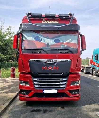 Generisch LKW Gardinen BÖSER Blick für LKW für die Frontscheibe zum Anhängen mit angenähtem Klett BÖSE Augen