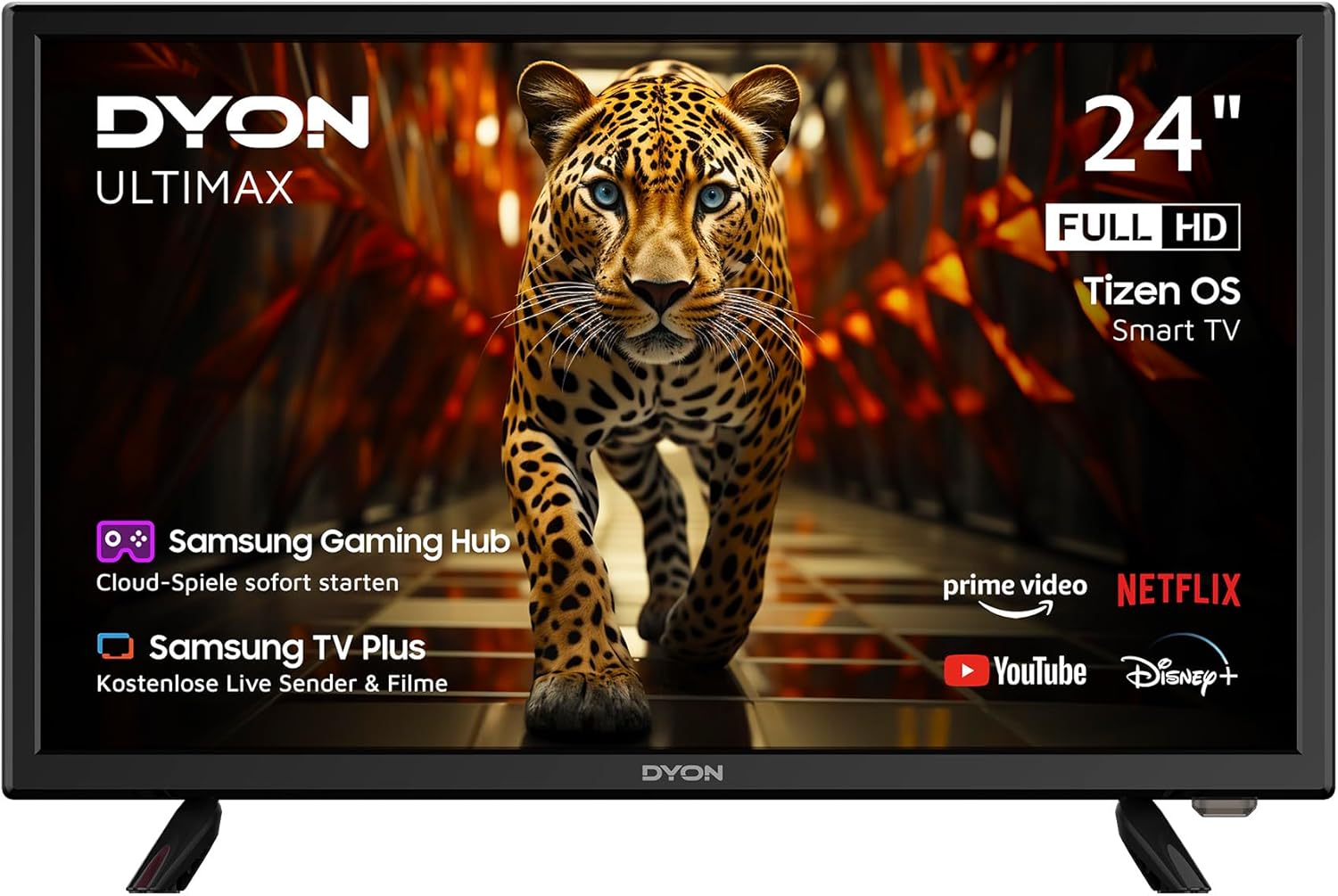 DYON Ultimax 24F-TI, 24 Zoll (60 cm), Full HD, Smart TV (Netflix, Prime Video), Samsung TV Plus, Samsung Smart & Gaming Hub, Triple Tuner, CI+
