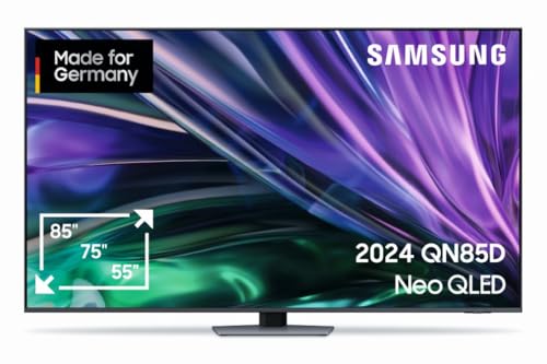 Samsung Neo QLED 4K QN85D Fernseher 75 Zoll, Neural Quantum 4K AI Gen2 Prozessor, Mini LED TV, AI Upscaling, Smart TV, Dolby Atmos, Gaming Hub, GQ75QN85DBTXZG, Deutsches Modell [2024]