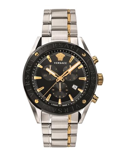 Versace Herren Quarz Armband-Uhr aus Edelstahl mit Edelstahl Band - V-Chrono - VEHB00619