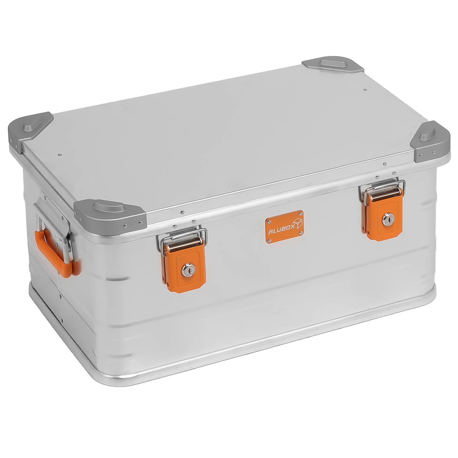 ALUBOX silber - Premium Aluminium Lagerbox 47 Liter - Fahrrad Korb Kiste - Motorradhelm Box