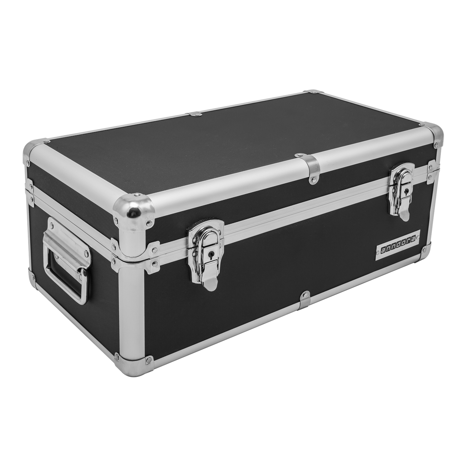 anndora Aufbewahrungskiste 48 x 26,5 x 20 cm Schwarz 19 Liter Werkzeugkoffer - Handgriffe Schlüssel verstärkter Rahmen