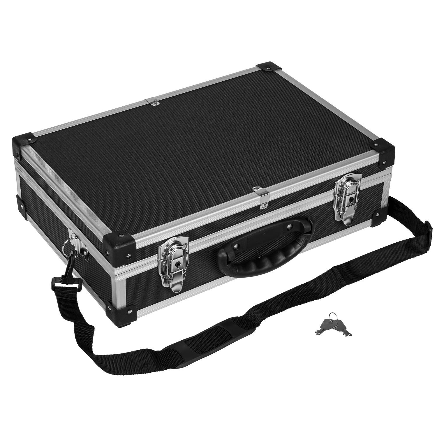 anndora Werkzeugkoffer Laptopkoffer schwarz Werkzeugkiste schwarz inkl. Tragegurt + abschließbar