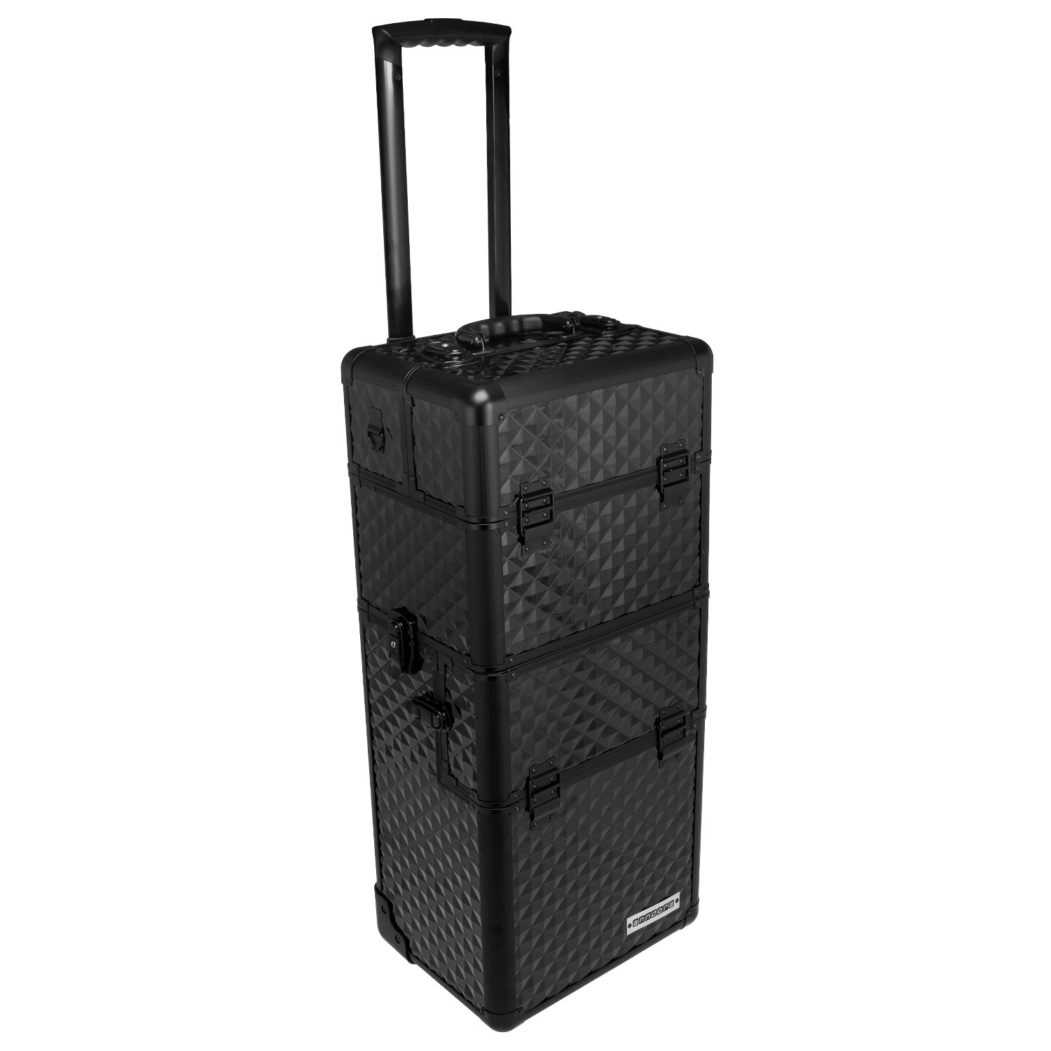 anndora Trolley Schwarz 2 Rollen Hartschale - Alu-Ecken - Beauty Nagel Kosmetik Koffer