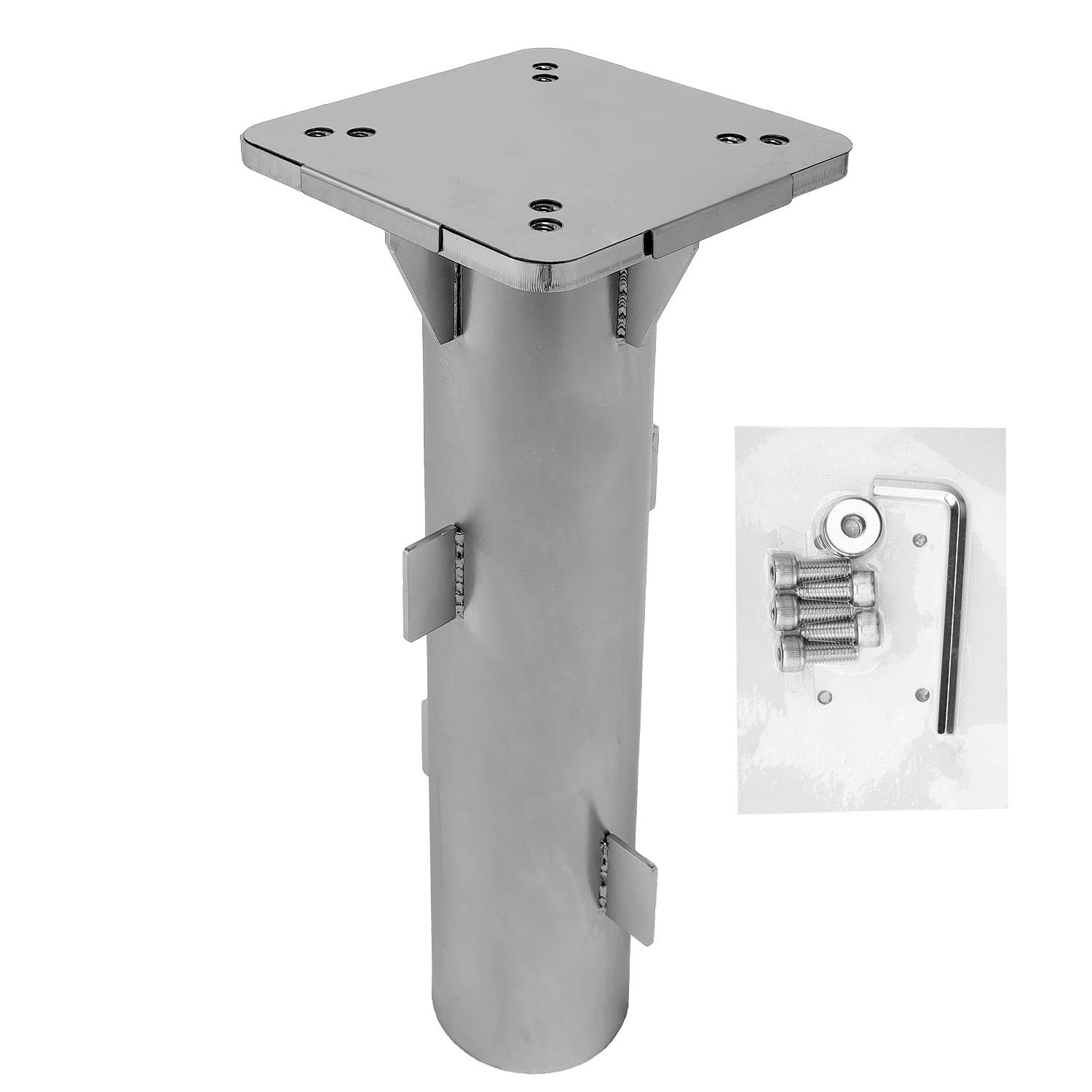 Ampelschirm Bodenanker für mehrfach schwenkbare Sonnenschirme - Länge im Erdreich 40 cm - ø Stamm max - 8,2 cm - inklusiveSchrauben Dichtung und Bauanleitung