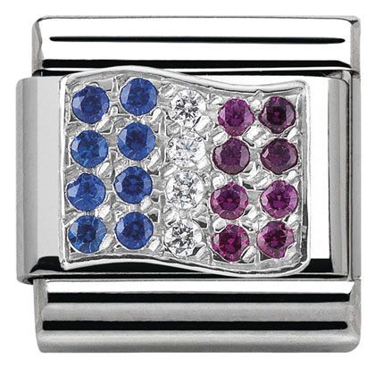 Nomination Classic - Composable Classic Flaggen - Silber, Zirkonia - Frankreich - 330318/03