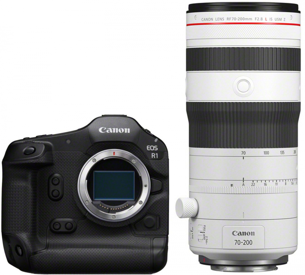 Canon EOS R1 + RF 70-200mm f2,8 L IS USM Z weiß