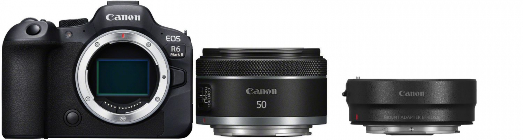 Canon EOS R6 II + RF 50mm f1,8 + EF-EOS-R Bajonettadapter - Dealpreis