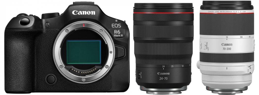 Canon EOS R6 III + 24-70mm f2,8 L IS USM + 70-200mm f2,8 L IS USM
