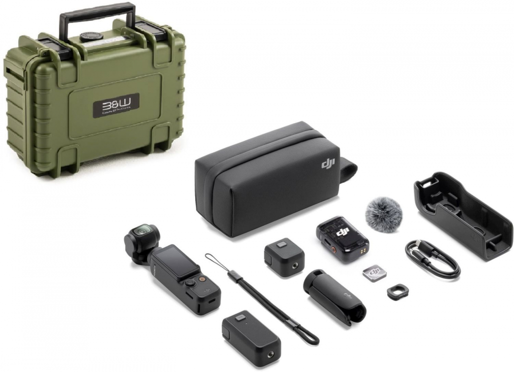 DJI Osmo Pocket 3 Creator Combo + B&W Case Braun/Grün