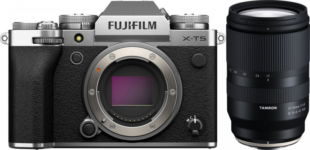 Fujifilm X-T5 silber + Tamron 17-70mm f2,8 Di III-A VC RXD - abzgl. 50,00€ Tamron Sofortrabatt-Aktion