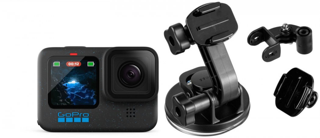 GoPro HERO12 Black + Saugnapfhalterung - nach 70 EUR GoPro Winter Sofortrabatt