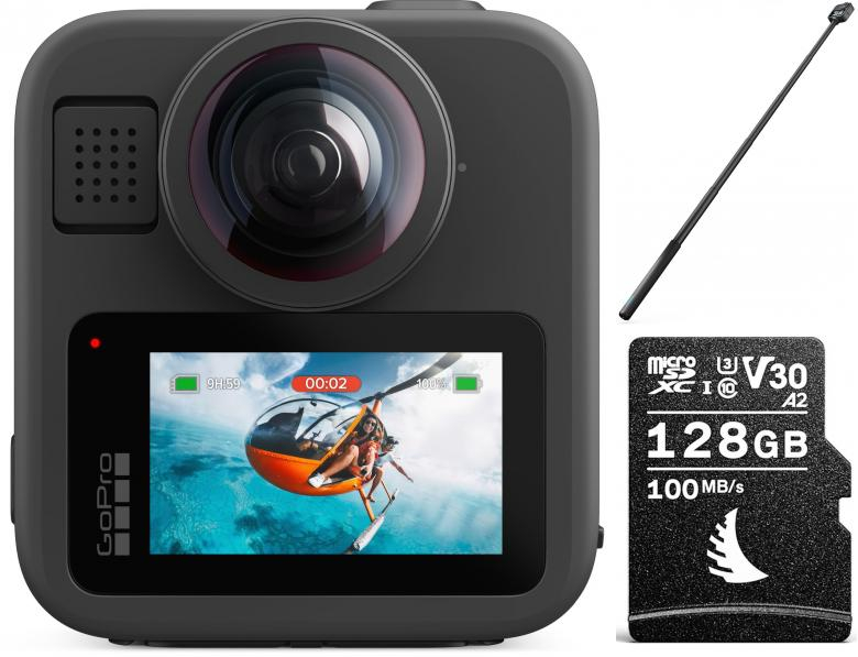 GoPro MAX2 + 1,2m Extension Pole + Angelbird AV PRO 128GB 100MB/s