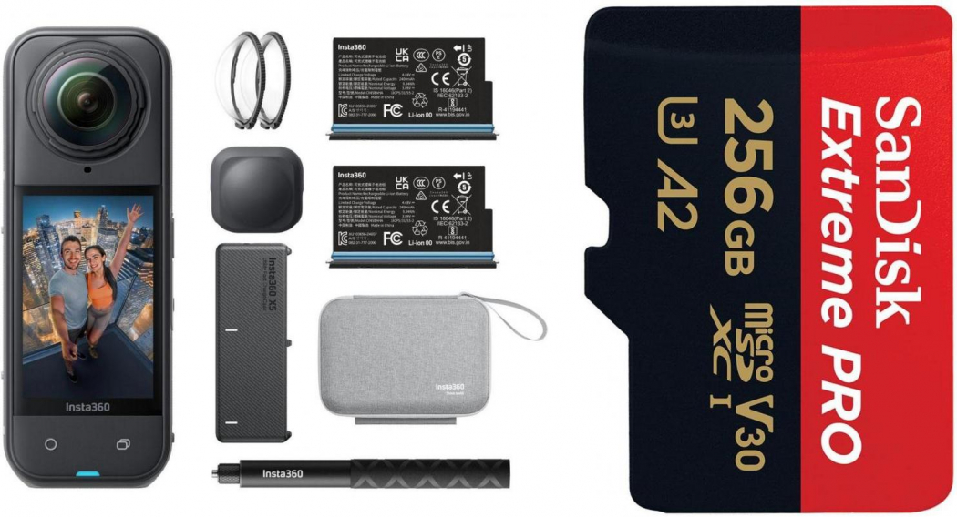 INSTA360 X5 Essentials Bundle + San Disk 256GB Micro-SD Karte