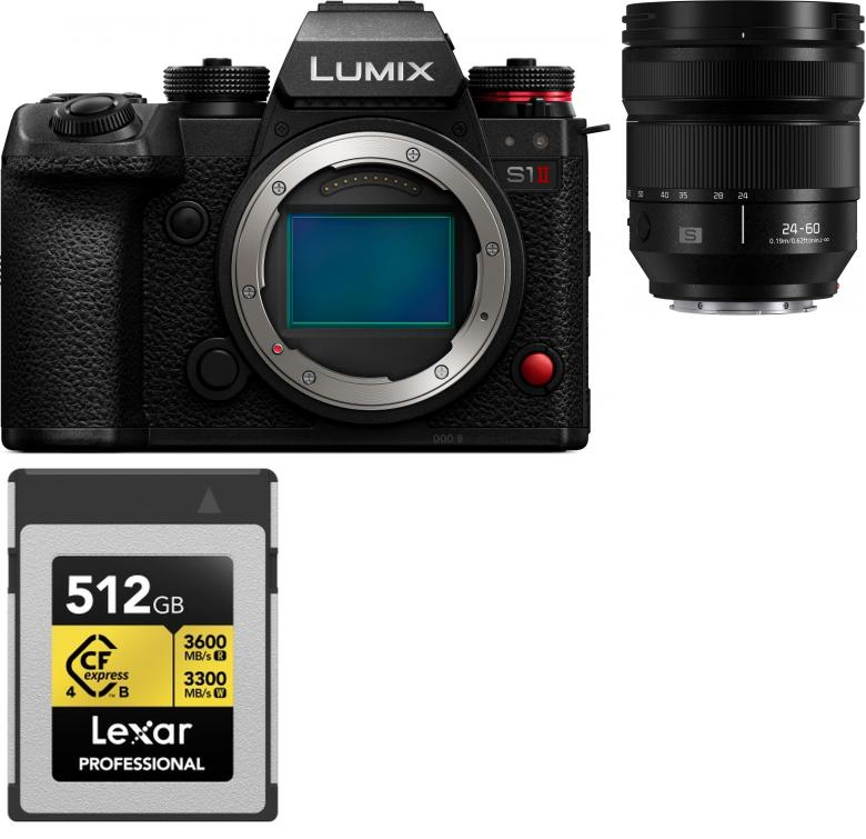 Panasonic Lumix DC-S1II + S 24-60mm f2,8 + Lexar CFExpress Pro 512GB -200,00€ Lumix Objektiv Kombi-Rabatt 4.179,00 Effektivpreis