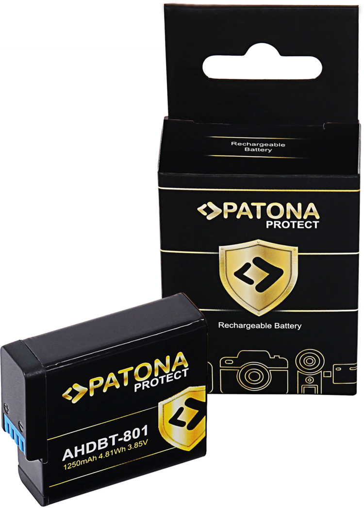 PATONA PROTECT Akku für GoPro Hero 8 AHDBT + 7/6/5 AHDBT