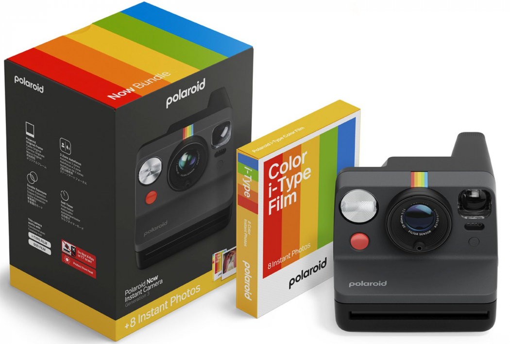 Polaroid Now Gen3 Black Sofortbildkamera + i-Type Film (8 Aufnahmen)