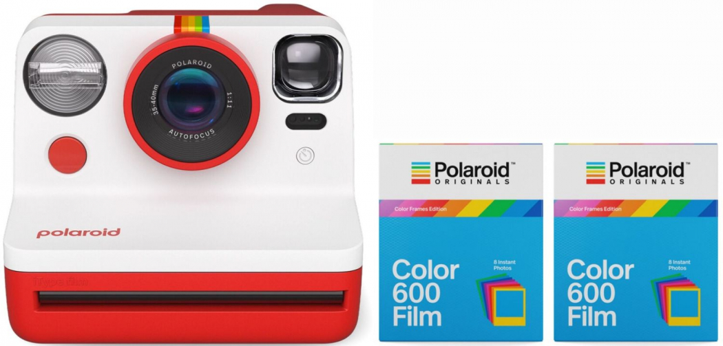 Polaroid Now Gen2 Kamera Rot + 600 Color Frames 8x 2er Pack