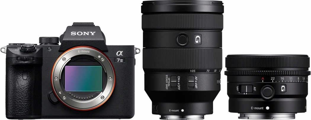 Sony Alpha ILCE-7 III + SEL FE 24-105mm f4,0 G OSS + SEL 24mm f2,8 G - abzgl. 200,00€ Winter Cashback - abzgl. 100,00€ Welcome to Alpha-Bonus