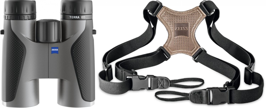 ZEISS Terra ED 10x42 schwarz/grau + Zeiss Komfort-Kreuzriemen