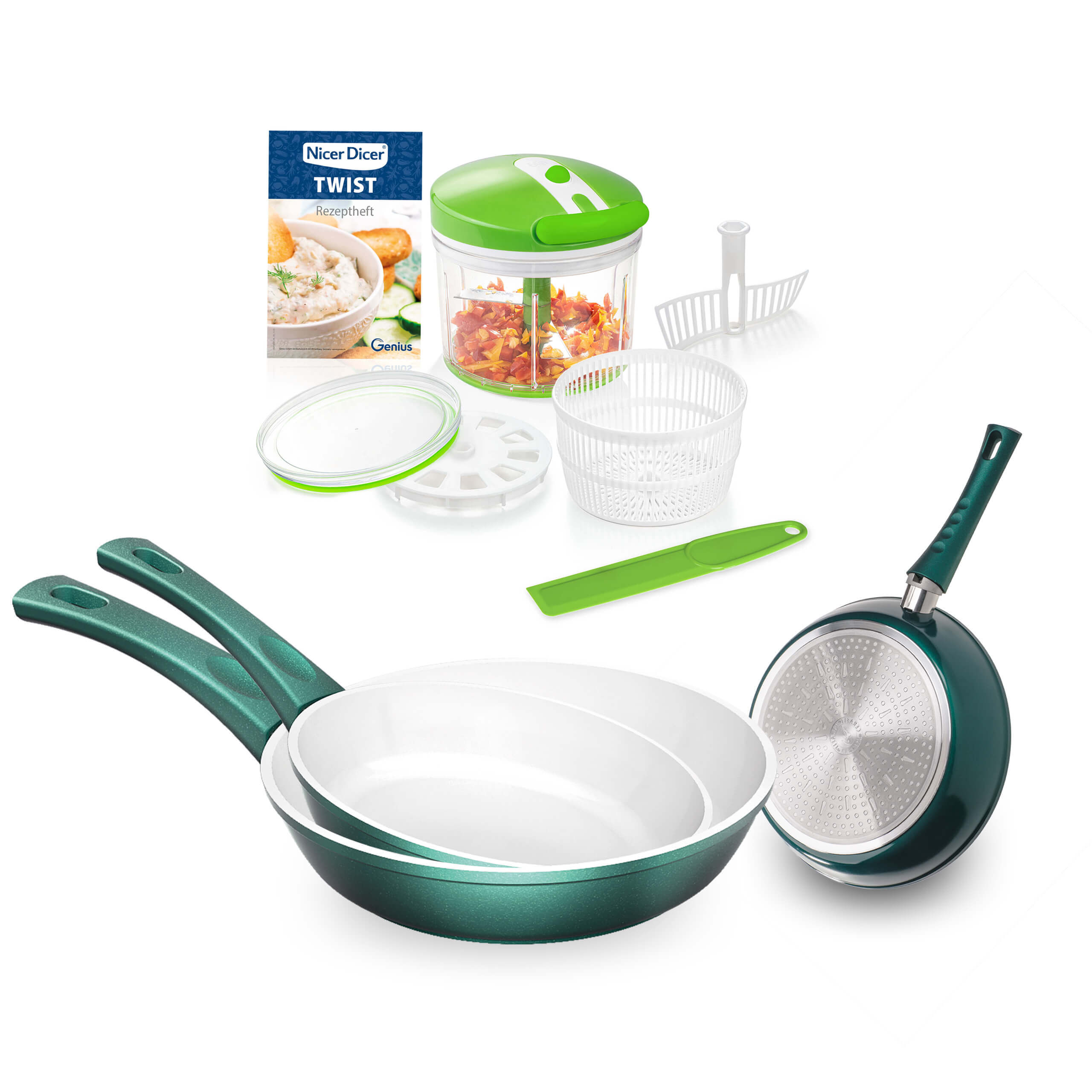 Nicer Dicer Twist | inkl. Cerafit Pfannen (Set 12-tlg.)