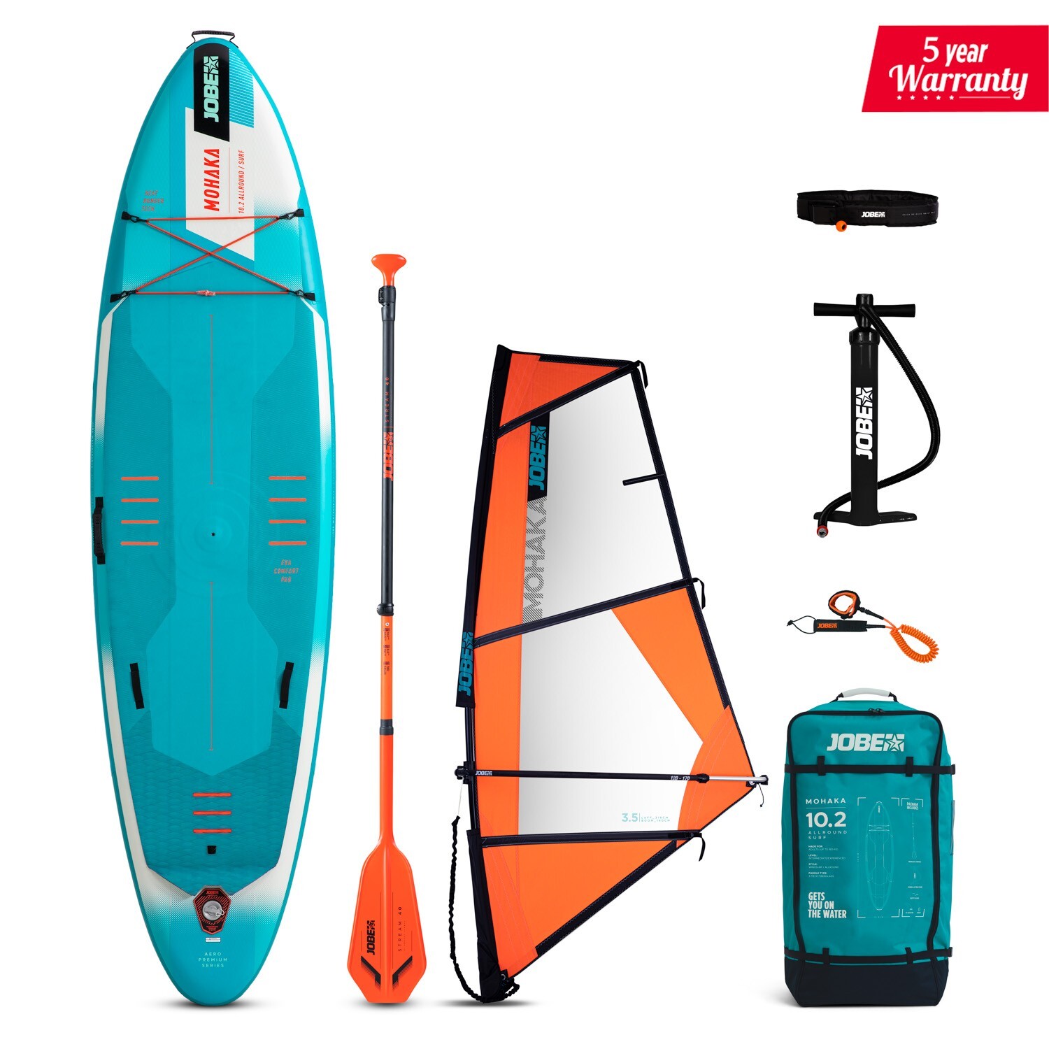 Aufblasbares Stand-Up-Paddle-Board + Segel Jobe Sports Mohaka 10.2