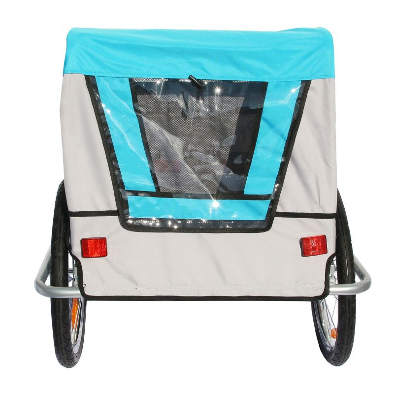 Gedeckter Fahrradanhänger 2 Plätze maxi Blockierung und Befestigung Hinterradachse - Montage rapide ohne Werkzeug Kind P2R 45 Kg