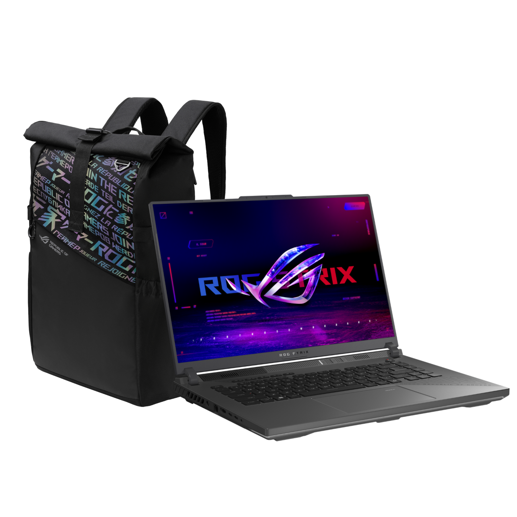 ASUS ROG Strix 16 G614PM-RV026 + ASUS ROG BP4701 Rucksack - 16' WUXGA IPS, 165Hz, AMD Ryzen 9-8940HX , 16GB RAM, 1000GB SSD, GeForce RTX 5060, FreeDOS