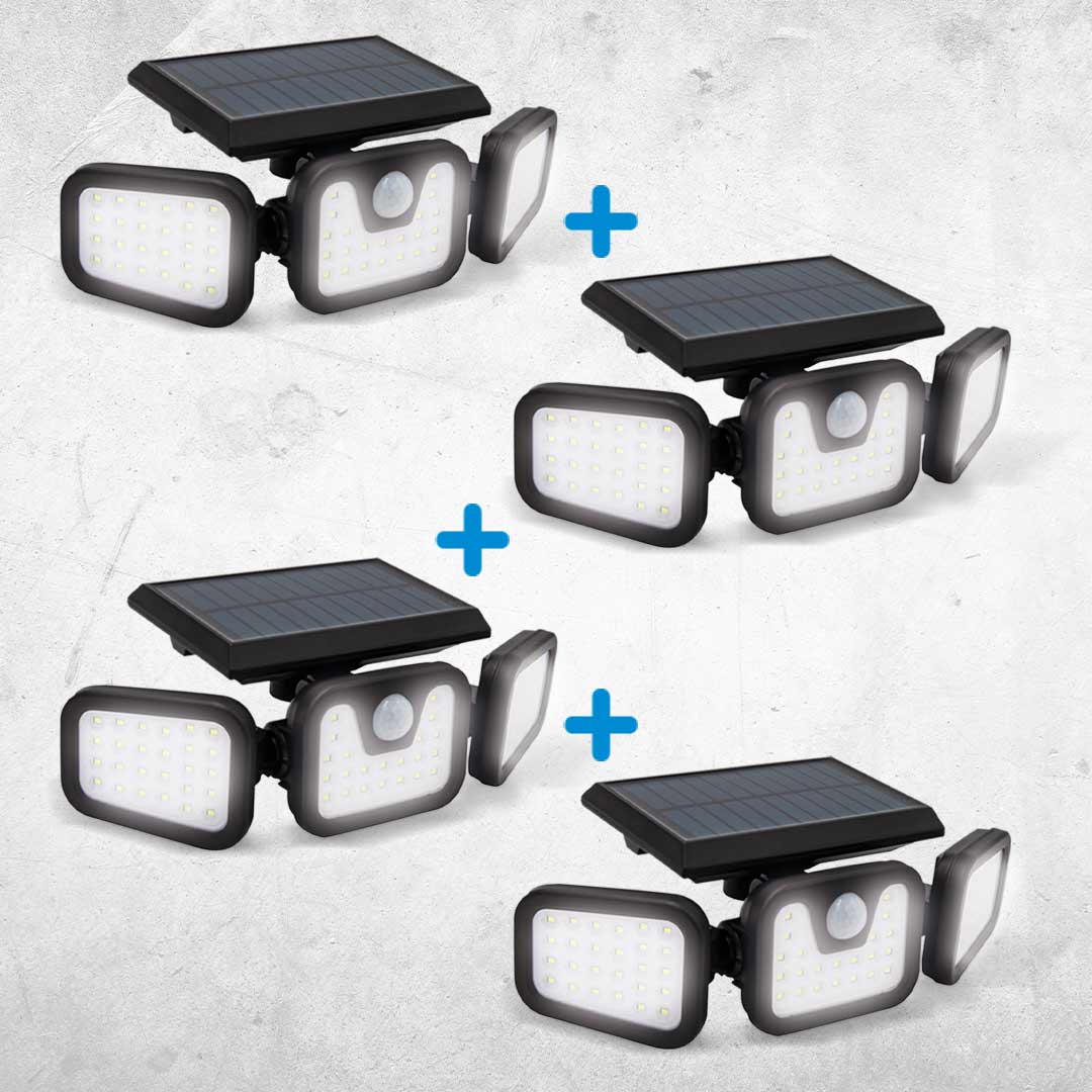 Panta TrioSolar LED-Solar-Außenleuchte mit Sensor MEGA-SPAR-SET 4 Stk.