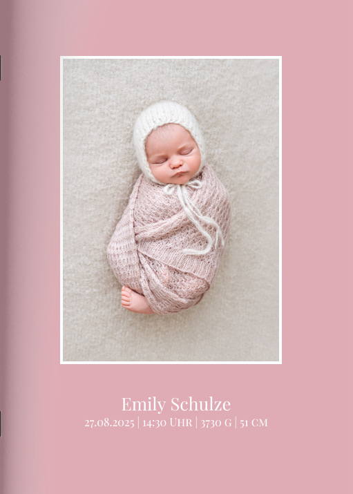 Heft 'Babylove Rosa' im Format A4 hoch