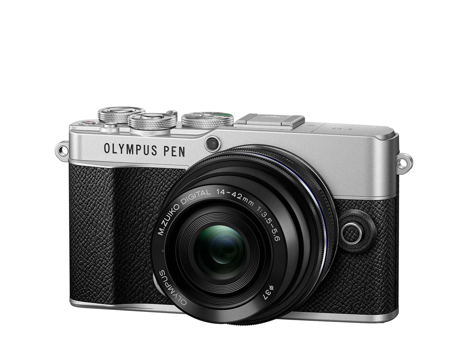 E-P7 + 14-42mm + 40-150mm -Kit (weiß/silber)