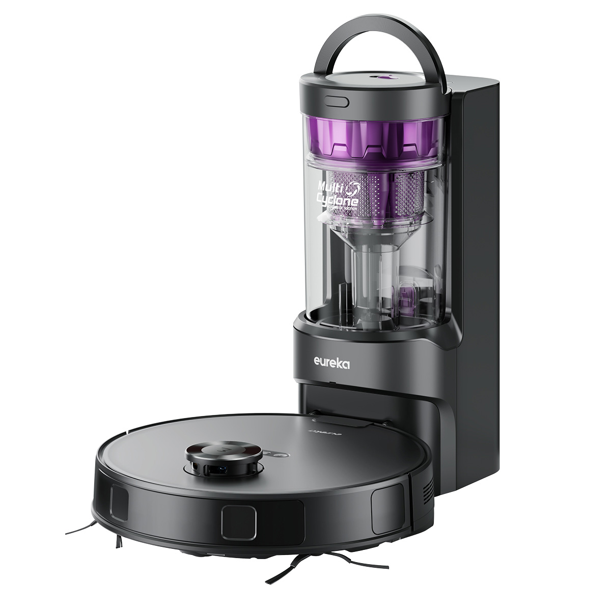 Eureka E20 PLUS Black - 2 in 1 Saug/Wischroboter mit Zyklon Absaugstation