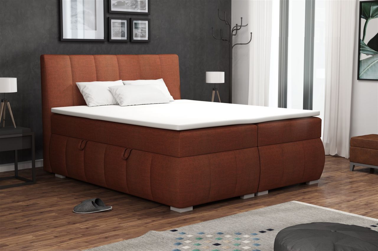Boxspringbett Schlafzimmerbett VINCENZA 100x200cm inkl.Bettkasten