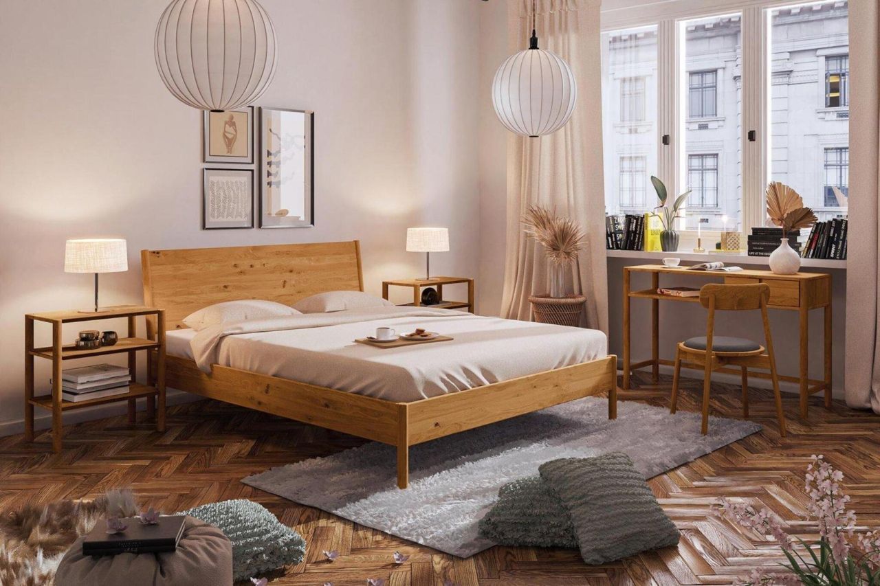 Massivholzbett Schlafzimmerbett SAGA Nr.1 Eiche massiv 200x200 cm