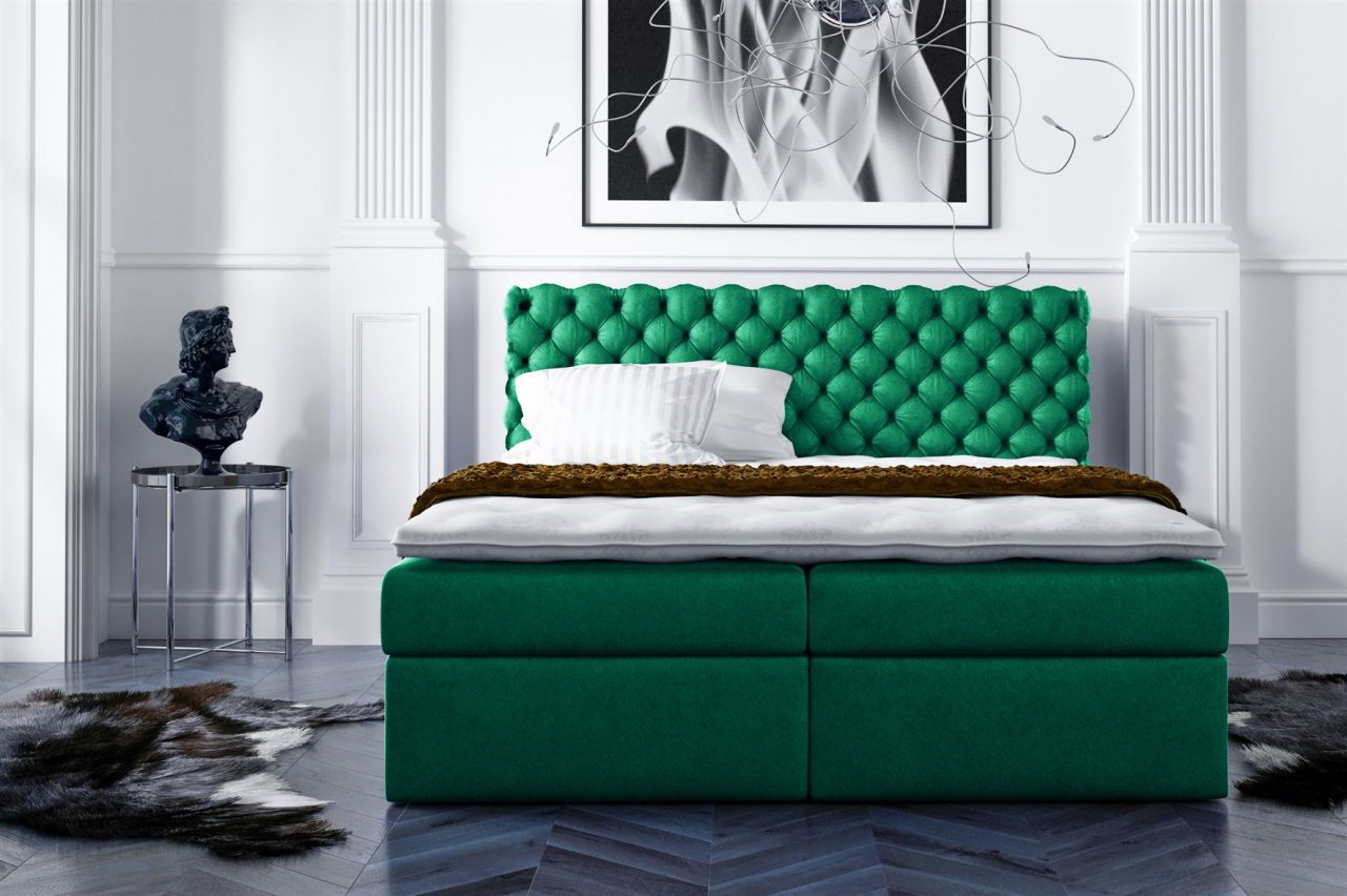 Boxspringbett Schlafzimmerbett PARINI 140x200cm Grün