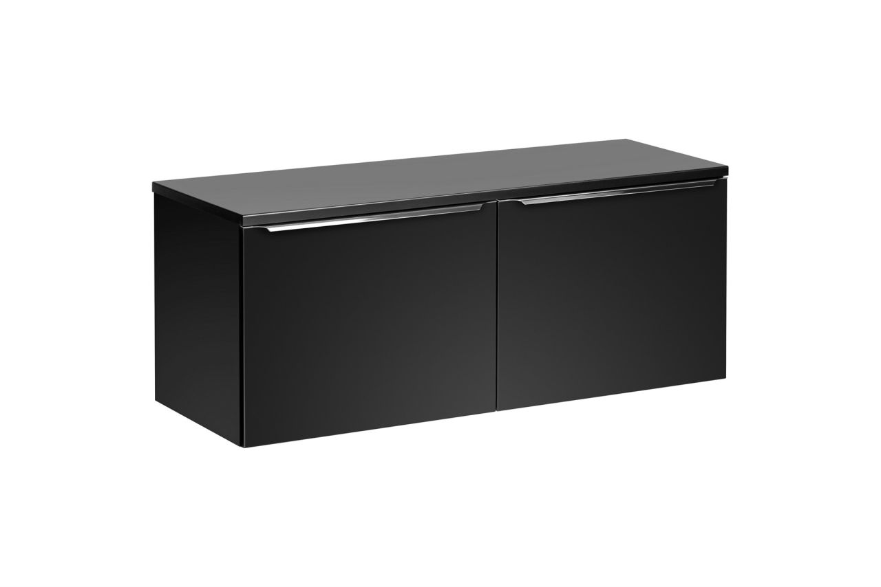 Waschtischunterschrank 2-tlg AKAN 120cm Schwarz matt ohne Waschtisch
