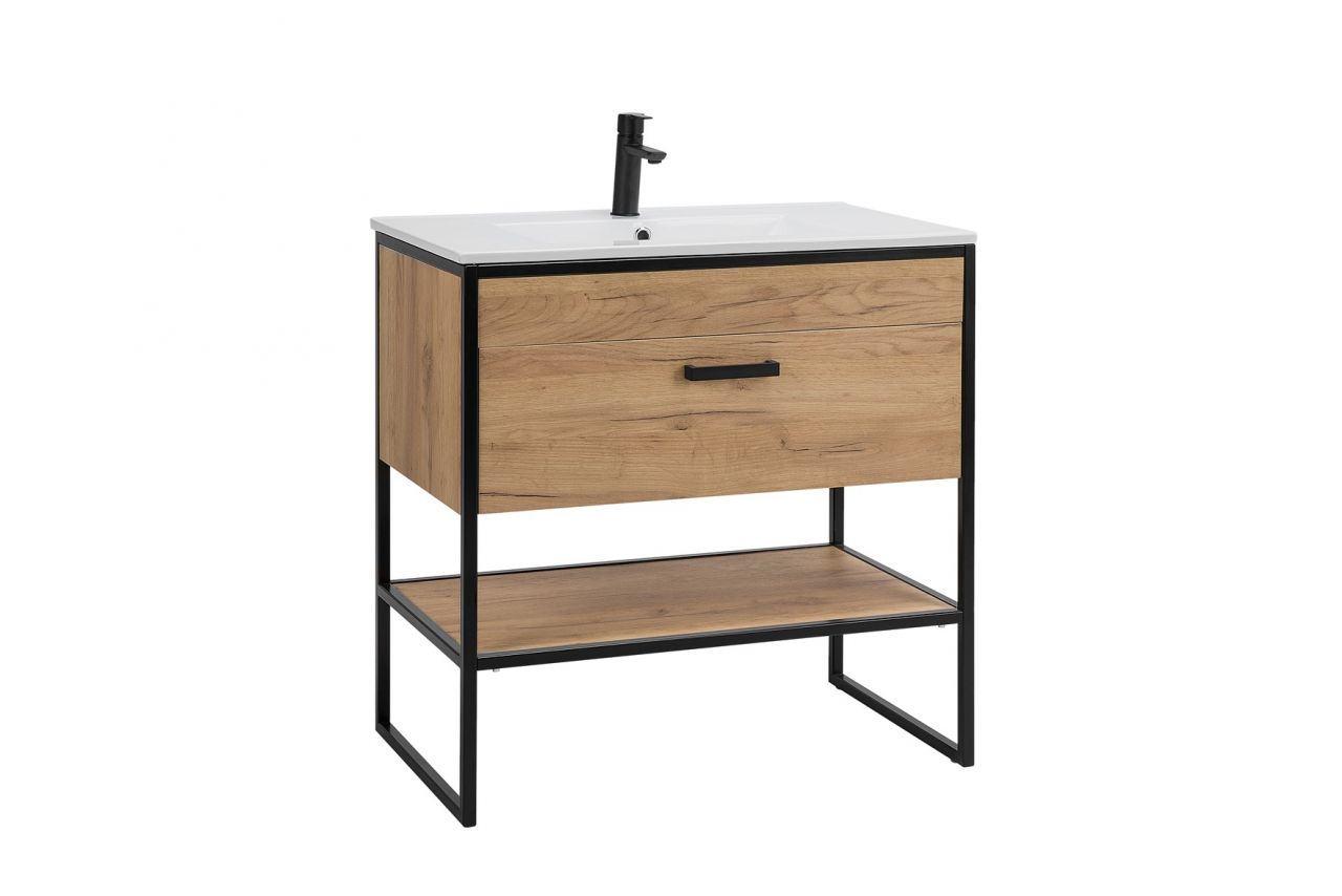 Waschbeckenunterschrank ATLANTA Eiche inkl.Waschbecken 60cm