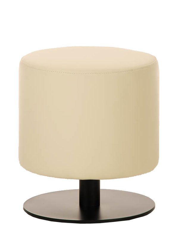 Sitzhocker - Max 2 - Hocker Rundhocker Kunstleder Creme 38x38 cm