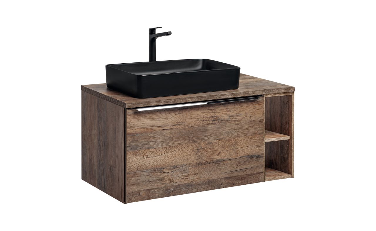 Waschtischunterschrank 2-tlg AKAN 100cm Vintage Eiche ohne Waschtisch