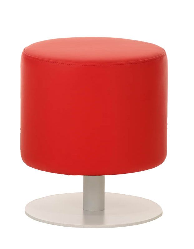 Sitzhocker - Max - Hocker Rundhocker Kunstleder Rot 38x38 cm