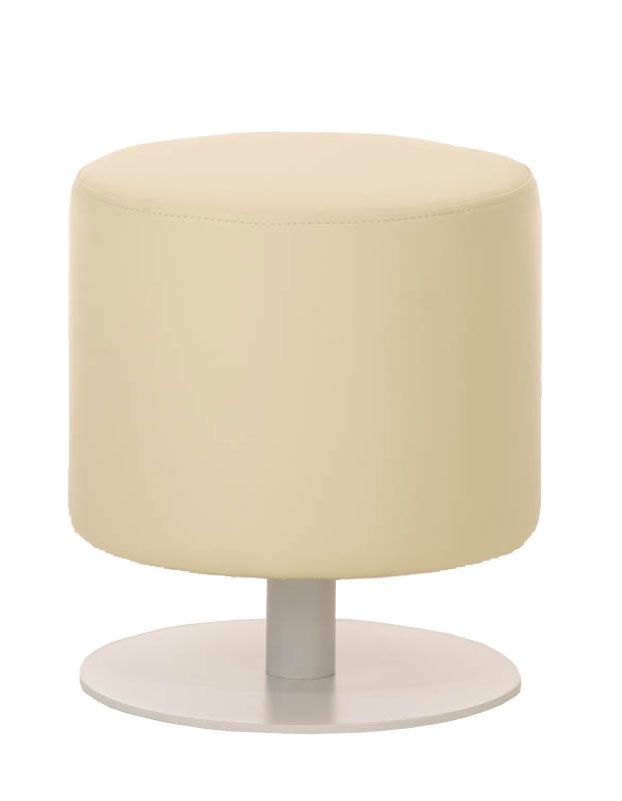 Sitzhocker - Max - Hocker Rundhocker Kunstleder Creme 38x38 cm