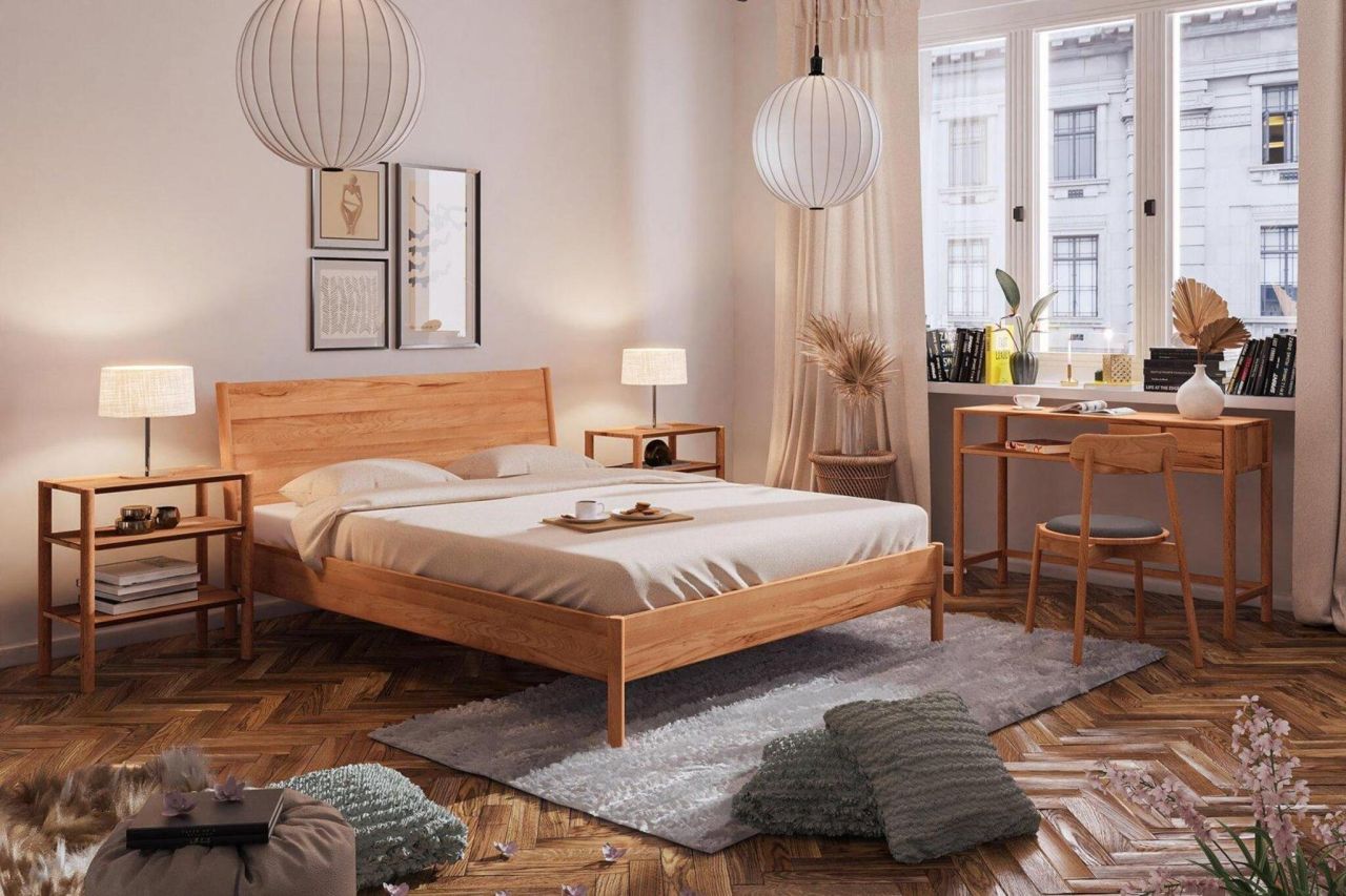 Massivholzbett Schlafzimmerbett SAGA Nr.1 Buche massiv 200x200 cm