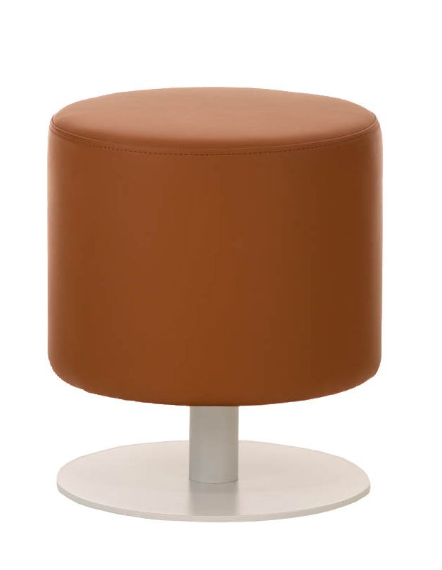 Sitzhocker - Max - Hocker Rundhocker Kunstleder Hellbraun 38x38 cm