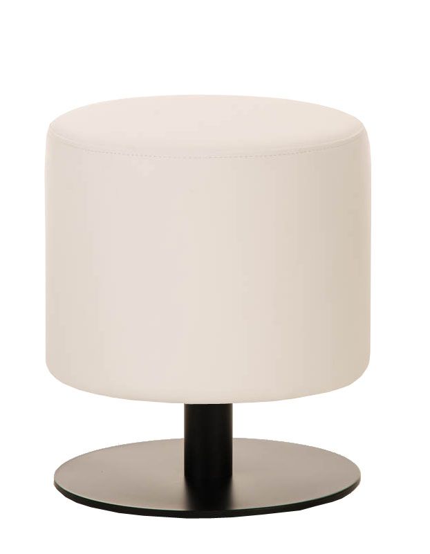 Sitzhocker - Max 2 - Hocker Rundhocker Kunstleder Weiss 38x38 cm