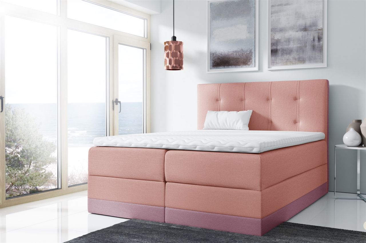 Boxspringbett Schlafzimmerbett BALEA 120x200cm Rosa-Lila