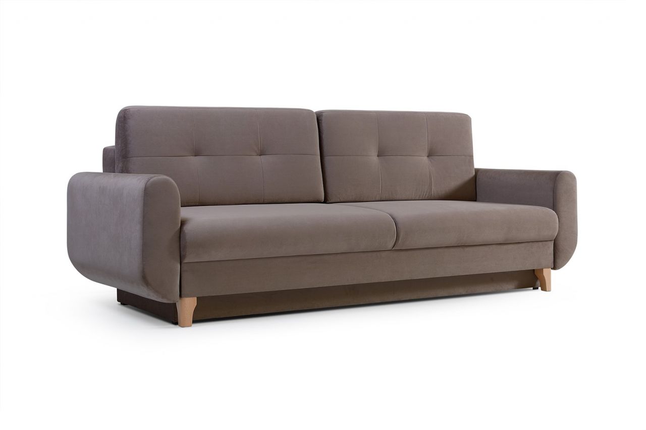 Sofa 3-Sitzer Schlafsofa ARLET Stoff Cappuccino