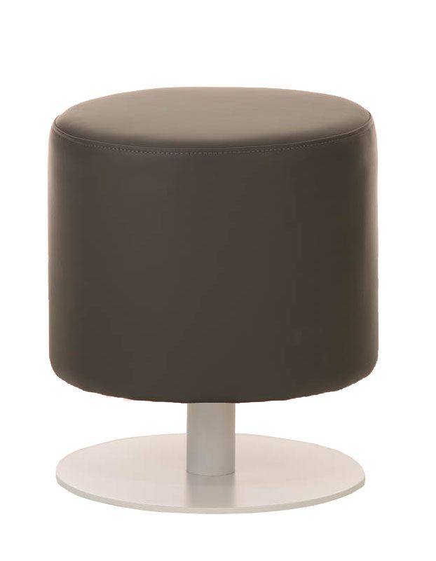 Sitzhocker - Max - Hocker Rundhocker Kunstleder Grau 38x38 cm
