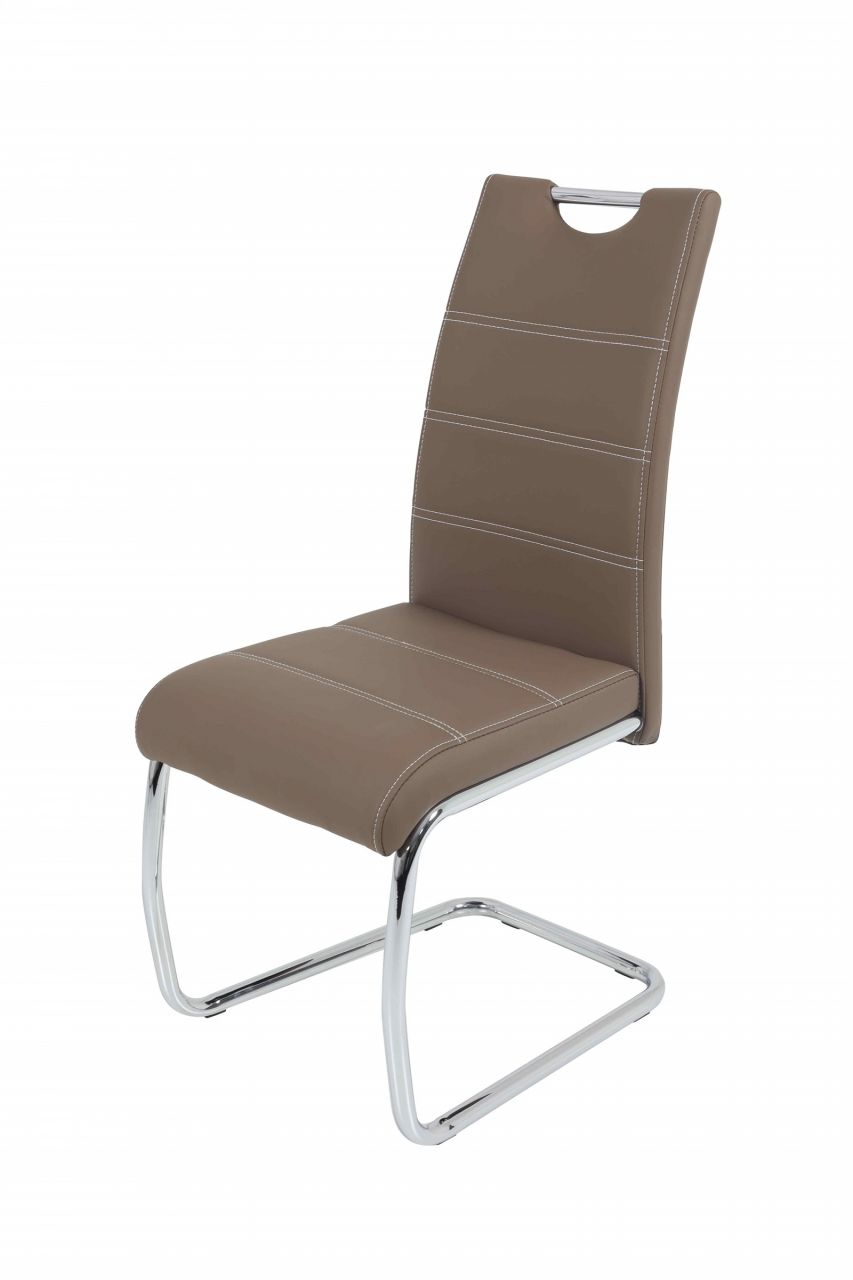 Esszimmerstühle Stuhl Freischwinger 2er Set ELENI Latte