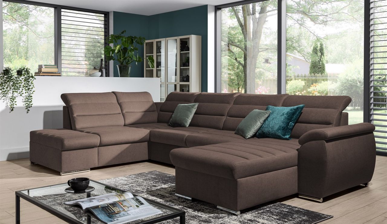 Couchgarnitur PASCARA U-Form mit Schlaffunktion-Braun /Otto.. Rechts